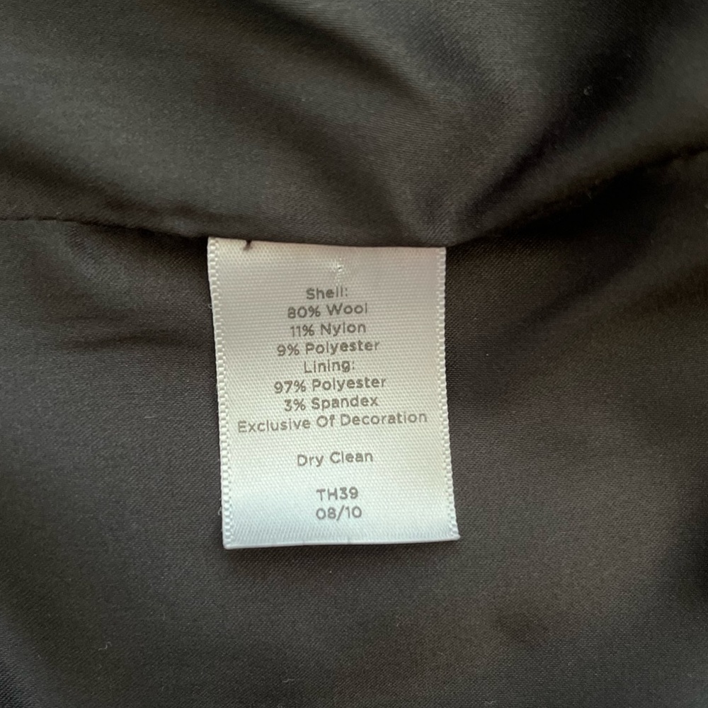 Talbots Collection Black Tweed Silver Shimmer Fringed Ruffle Wool Jacket 8 - Picture 10 of 10
